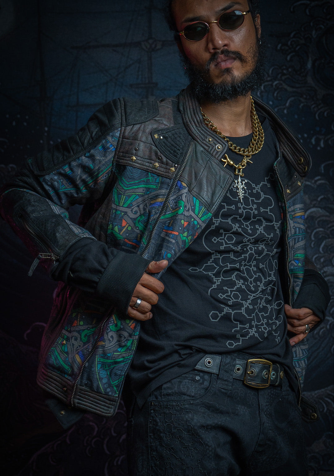Jacket Men SAMURAI SHAMAN / Fake Leather / Waterproof Linen - POPPYFIELDS